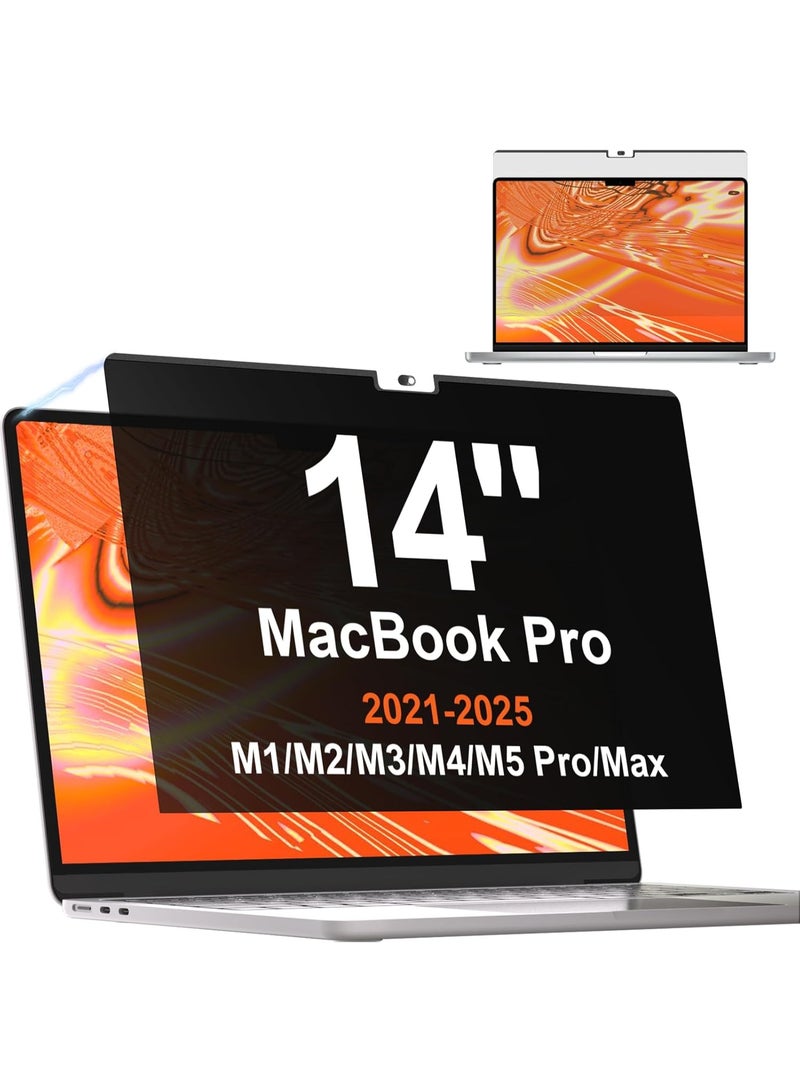 Magnetic Privacy Screen Filter for Macbook Pro 14 inch (2021-2025, M1-M5), Removable Easy On/Off Anti Blue Light Glare Laptop Privacy Screen, Compatible with Mac Pro 14.2" Laptop - Image 3